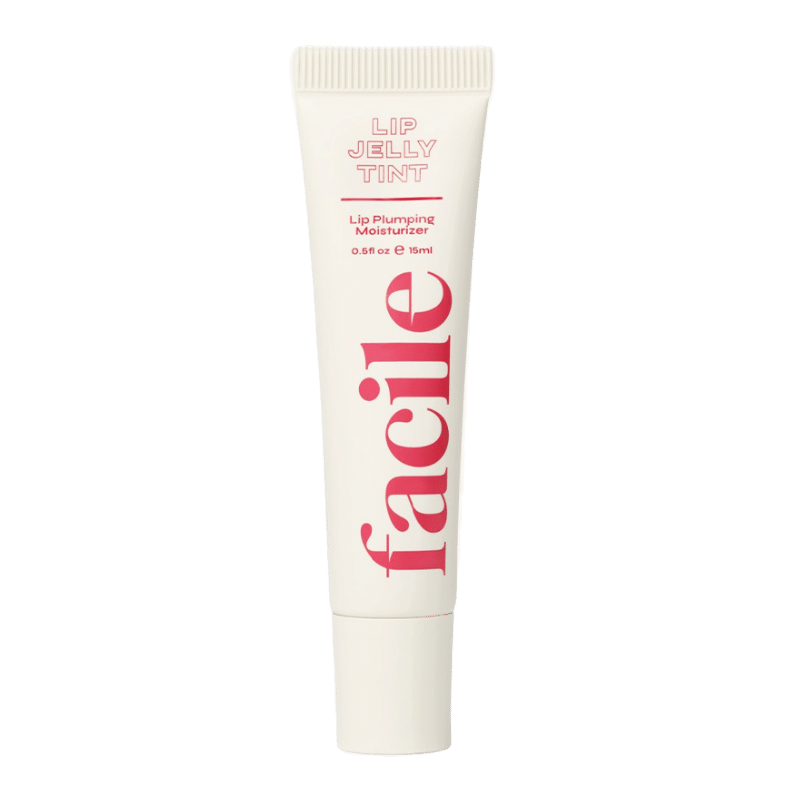 Translation missing: nl.Facile Lip Jelly Tint in een crèmekleurige tube met roze opdruk. Het product is een lip plumping moisturizer die zorgt voor gehydrateerde, volle lippen met een subtiele tint. De tube heeft een inhoud van 15 ml en is voorzien van een eenvoudig te gebruiken applicator