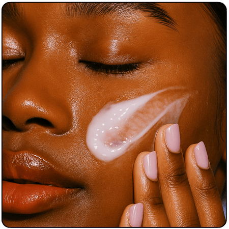 Witte gel-crème textuur van COSRX AC Moisturizer wordt aangebracht op wang, toont lichte niet-vette formule